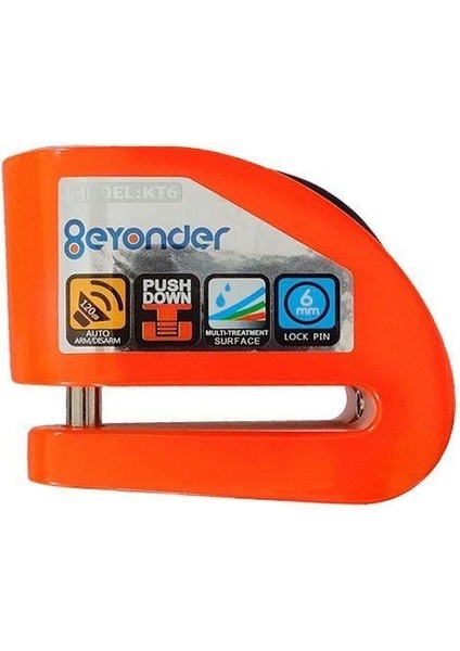 Kt6-Cb-Fo Alarmlı Motosiklet Disk Kilit Turuncu fiyatları