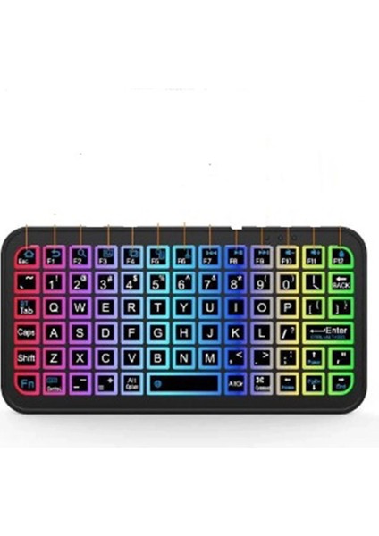 Mini Klavye Smarttv Işıklı Bluetooth Kablosuz Televizyon Ps3 Dizüstü Tabletler ve Telefonlar Için