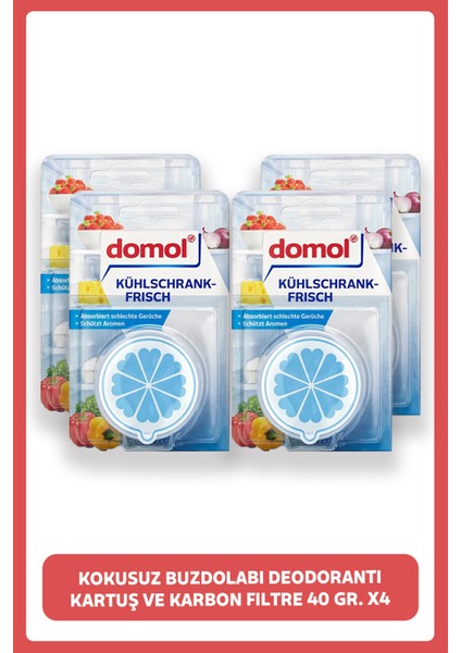 Kokusuz Buzdolabı Deodorantı Kartuş ve Karbon Filtre 40 Gr. X4 Adet