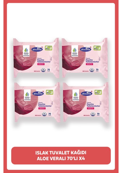 Islak Tuvalet Kağıdı Aloe Veralı 70'li Kategori: Tuvalet Kağıdı X4 Adet