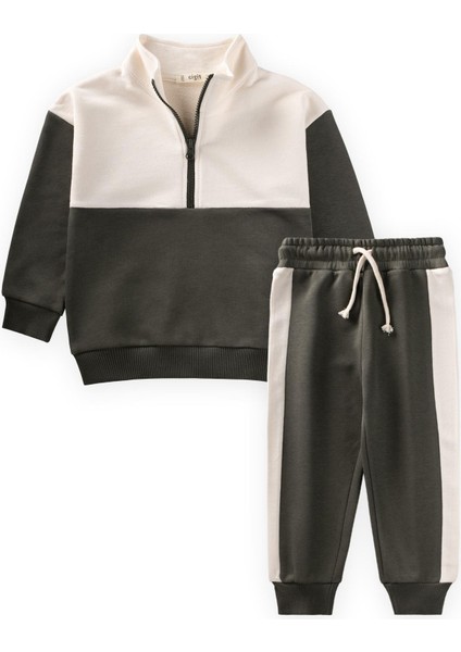 Sweatshirt Takım 2-10 Yaş Haki Yeşil