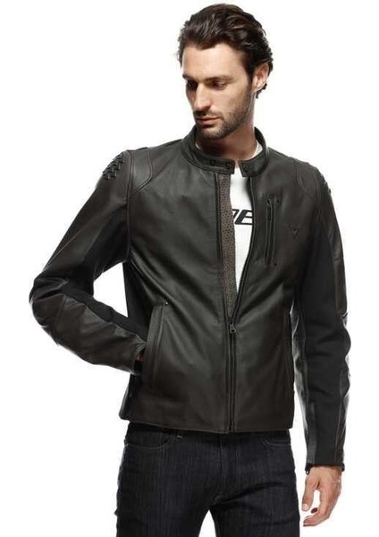 Istirice Korumalı Deri Motosiklet Montu Dark Brown modelleri