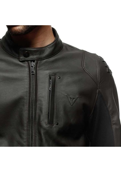 Istirice Korumalı Deri Motosiklet Montu Dark Brown indirimleri