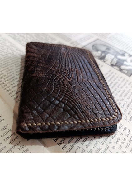 Hakiki Deri Üst Kalite Tamamen El Emeği Minimalist Cüzdan 15.5X10.5 cm BB40