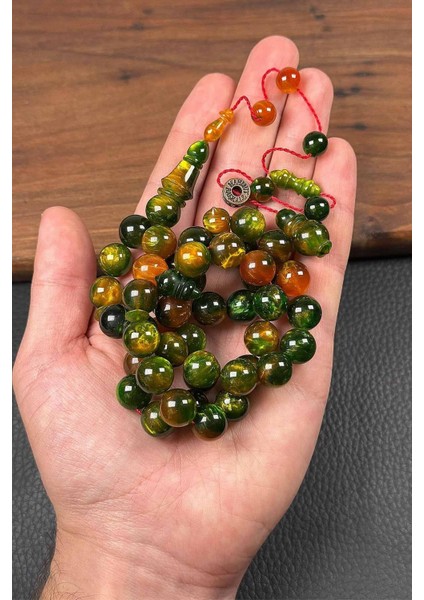 Dalgalı Yeşil Özel Seri 45 Taneli Bakalit Sıkma Tesbih