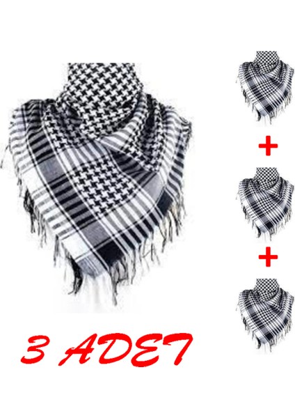 Lot 3lü Kadın Erkek Puşi Filistin Siyah Beyaz Kefiye Model Kare Puşi fiyatları