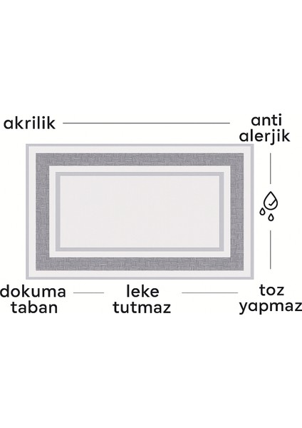 Moon Serisi Kolay Temizlenir Toz Yapmaz Modern Akrilik Halı fırsatları