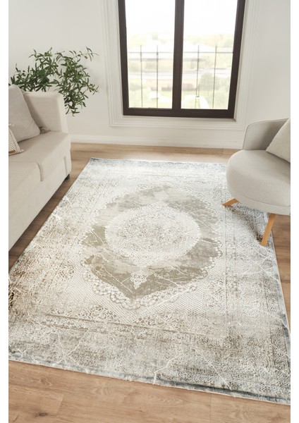 Modern Dokuma Halı Bej Yumuşak Dokulu Premium Salon Oturma Odası Yolluk Mutfak Halısı