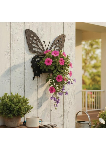 Kelebek Temalı Duvar Rafı Mumluk Model 1 Siyah indirimleri