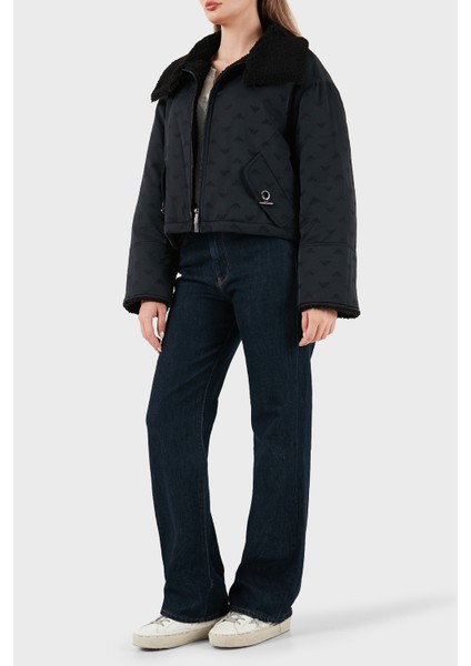 Tamamı Logolu Yün Karışımlı Klasik Yaka Fermuarlı Mont Bayan Mont EW001392 AF14362 UC001 fiyatları