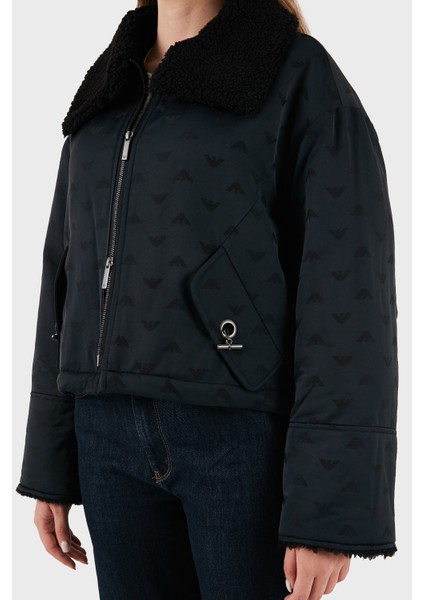 Tamamı Logolu Yün Karışımlı Klasik Yaka Fermuarlı Mont Bayan Mont EW001392 AF14362 UC001 indirimleri