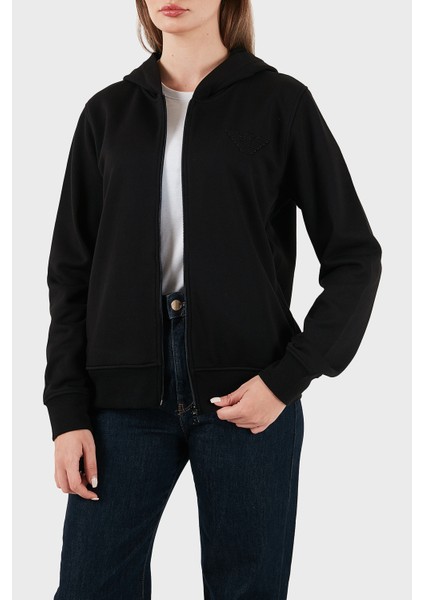 Logolu Pamuklu Regular Fit Kapüşonlu Yaka Sweat Bayan Sweat EW000392 AF15356 UC001 fırsatları