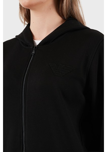 Logolu Pamuklu Regular Fit Kapüşonlu Yaka Sweat Bayan Sweat EW000392 AF15356 UC001