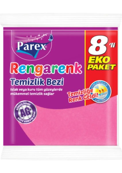 Rengarenk Temizlik Bezi 8'li