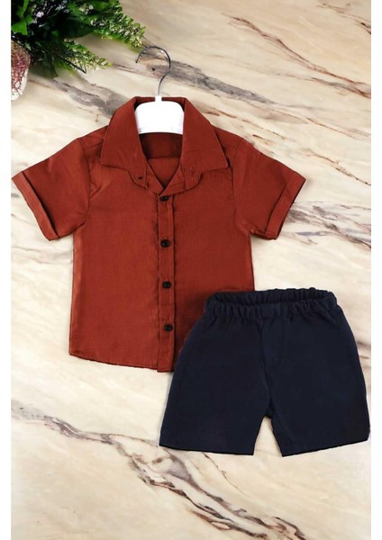 Erkek Çocuk Ince Yazlık Kısa Kollu Gömlek Saten Şortlu 2li Takım Bayramlık Takım/tam Kalıp modelleri