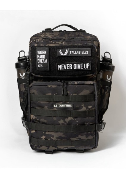 Camo Black 30L Termal Yemek Bölmeli Sırt Çantası