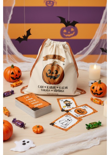 Halloween Kart Oyunu |cadı Kabak Kazan Yarasa Süpürge |cadılar Bayramı Eğlenceli Parti ve Aile Oyunu modelleri