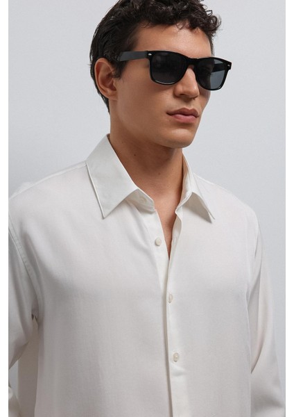 Ekru Teknik Regular Fit Erkek Gömlek modelleri