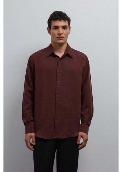 Bordo Teknik Regular Fit Erkek Gömlek fiyatları
