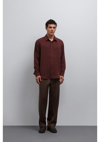 Bordo Teknik Regular Fit Erkek Gömlek fırsatları