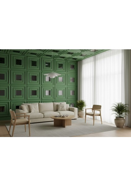 Yeşil 45X45 cm Dekoratif Duvar Paneli – 6’lı Set