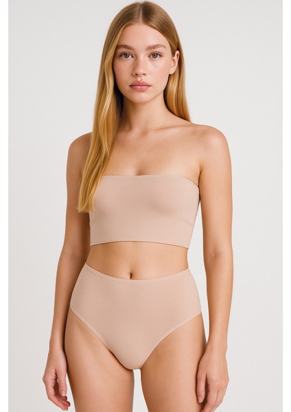 Kadın Bambu Kumaş Yüksek Bel Külot | Ten 2572