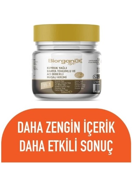 Kuyruk Yağlı Bamya Tohumlu ve Acı Biber Özlü Masaj Kremi 100 ml – Kas ve Eklem Rahatlatıcı Isıtıcı Etkili modelleri