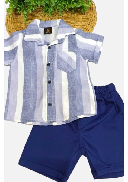 Erkek Çocuk Renkli Yazlık Kısa Kollu Gömlek Saten Şortlu 2li Takım Bayramlık Takım/tam Kalıp fiyatları