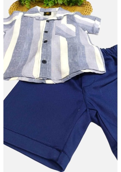 Erkek Çocuk Renkli Yazlık Kısa Kollu Gömlek Saten Şortlu 2li Takım Bayramlık Takım/tam Kalıp modelleri