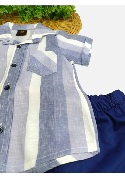 Erkek Çocuk Renkli Yazlık Kısa Kollu Gömlek Saten Şortlu 2li Takım Bayramlık Takım/tam Kalıp fırsatları