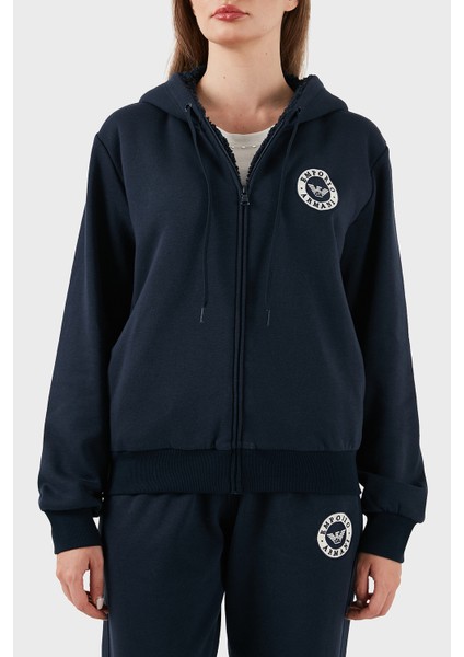 Pamuklu Relaxed Fit Kapüşonlu Içi Yumaşak Tüylü Fermuarlı Sweat Bayan Sweat EW001935 AF15363 UB101