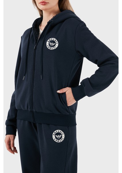 Pamuklu Relaxed Fit Kapüşonlu Içi Yumaşak Tüylü Fermuarlı Sweat Bayan Sweat EW001935 AF15363 UB101