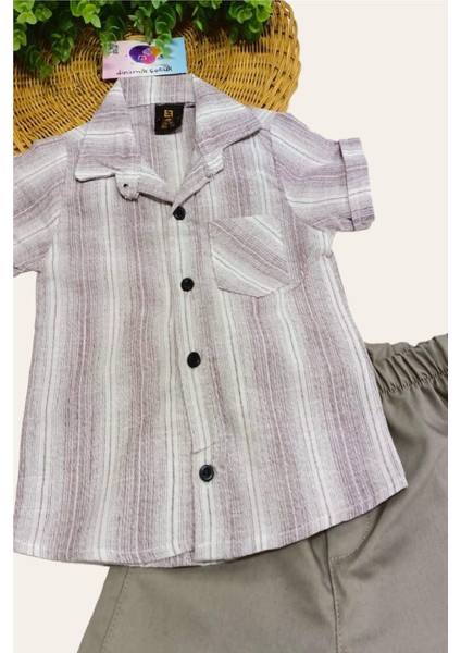 Erkek Çocuk Ince Yazlık Kısa Kollu Gömlek Saten Şortlu 2li Takım Bayramlık Takım/tam Kalıp modelleri