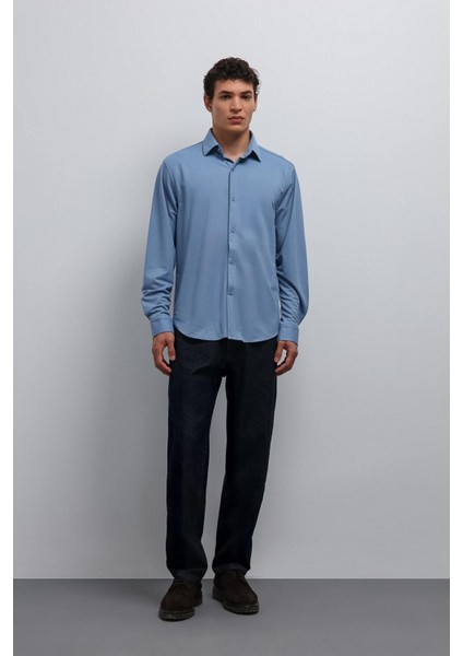 Bebe Mavi Relax Fit Erkek Gömlek modelleri