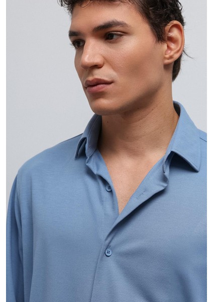 Bebe Mavi Relax Fit Erkek Gömlek fırsatları