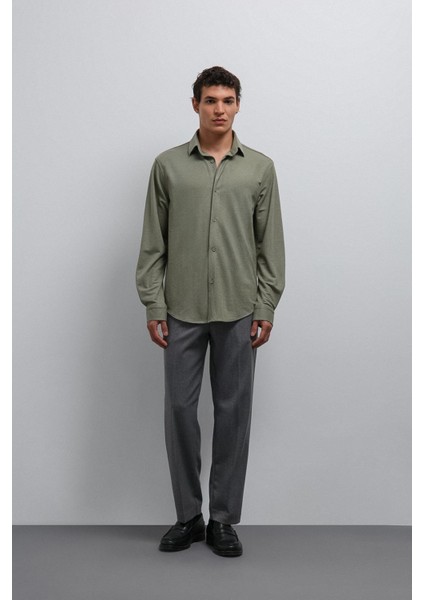 Haki Relax Fit Erkek Gömlek modelleri