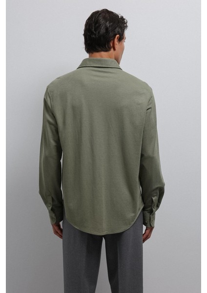 Haki Relax Fit Erkek Gömlek indirimleri