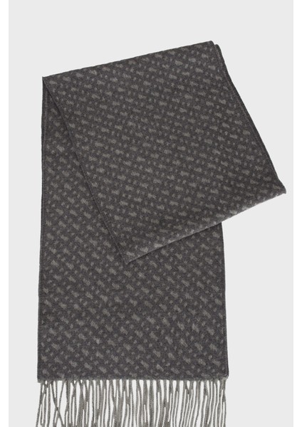 30 x 168 cm Logolu Yünlü Saçaklı Atkı Erkek Atkı 50549851 030 fırsatları