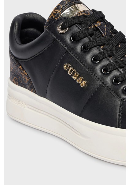 Welli 4g Logolu Deri Sneaker Ayakkabı FLFWLLPEL12 Bayan Ayakkabı Flfwll PEL12 Blkbr