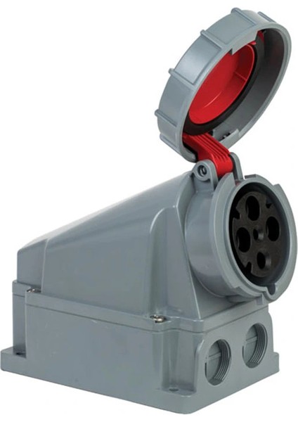 406622 4X63A IP67 Duvar Prizi -Eğik GÖVDELI-380-415 V