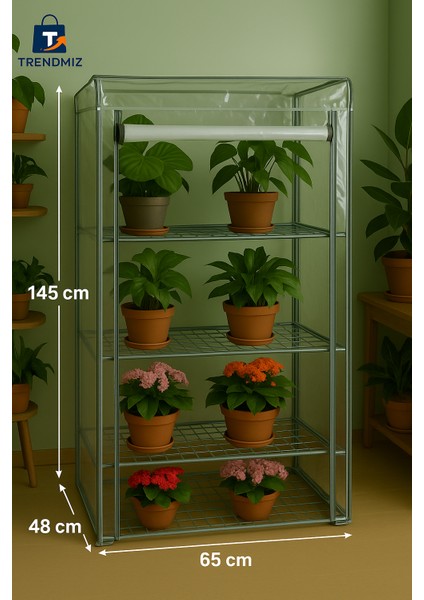 Tek Bölmeli Şeffaf Sera Dolabı | 4 Katlı Raflı Bitki Yetiştirme ve Koruma Kabini fiyatları
