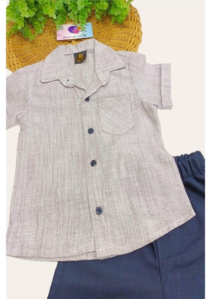 Erkek Çocuk Ince Yazlık Kısa Kollu Gömlek Saten Şortlu 2li Takım Bayramlık Takım/tam Kalıp modelleri