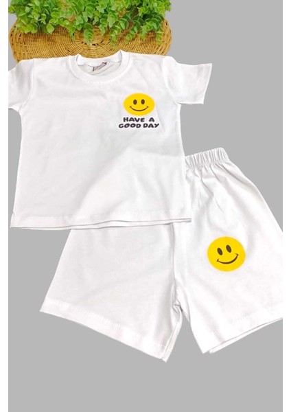 Unısex Çocuk Gülenyüz Baskılı Alt Üst 2li Takım Yazlık Ince fiyatları