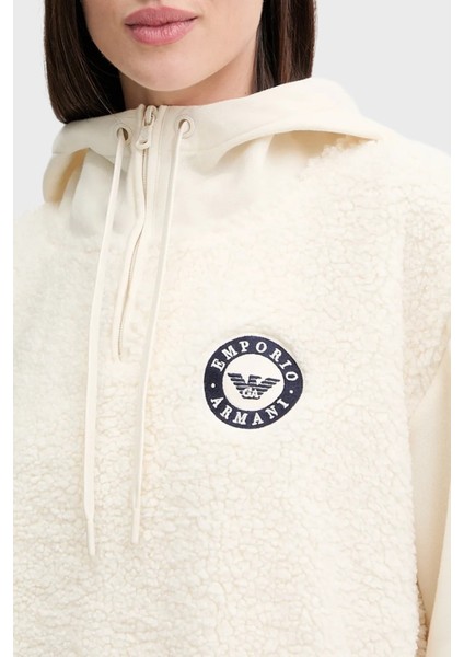 Relaxed Fit Yarım Fermuarlı Kapüşonlu Logolu Sweat Bayan Sweat EW001937 AF15363 U1054 fırsatları