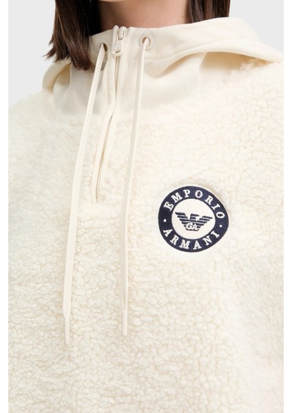 Relaxed Fit Yarım Fermuarlı Kapüşonlu Logolu Sweat Bayan Sweat EW001937 AF15363 U1054 indirimleri