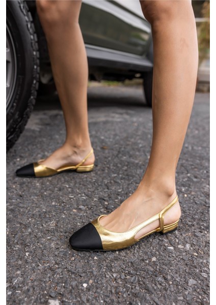 Sasha Kadın Altın Siyah Garnılı Babet fiyatları