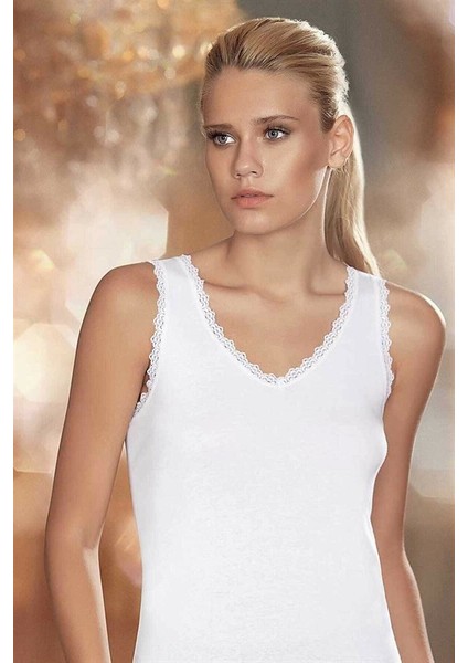 Geniş Askılı Dantelli Ribana Atlet B610