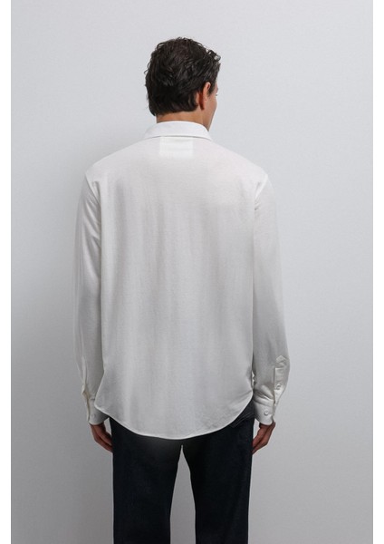 Beyaz Relax Fit Erkek Gömlek indirimleri