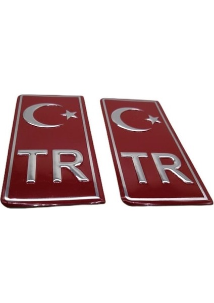 Tata Xenon Uyumlu Tr Plaka Folyo Sticker 2'li - Türkiye Plaka Pleksi Kabartma Sticker (2 Adet) fiyatları