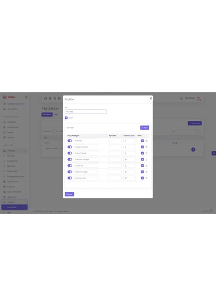 Bd Gelişmiş Adisyon modelleri